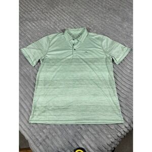 Tommy Bahama IslandZone Polo Shirt Short Sleeve Golf Green Striped Men's Large
